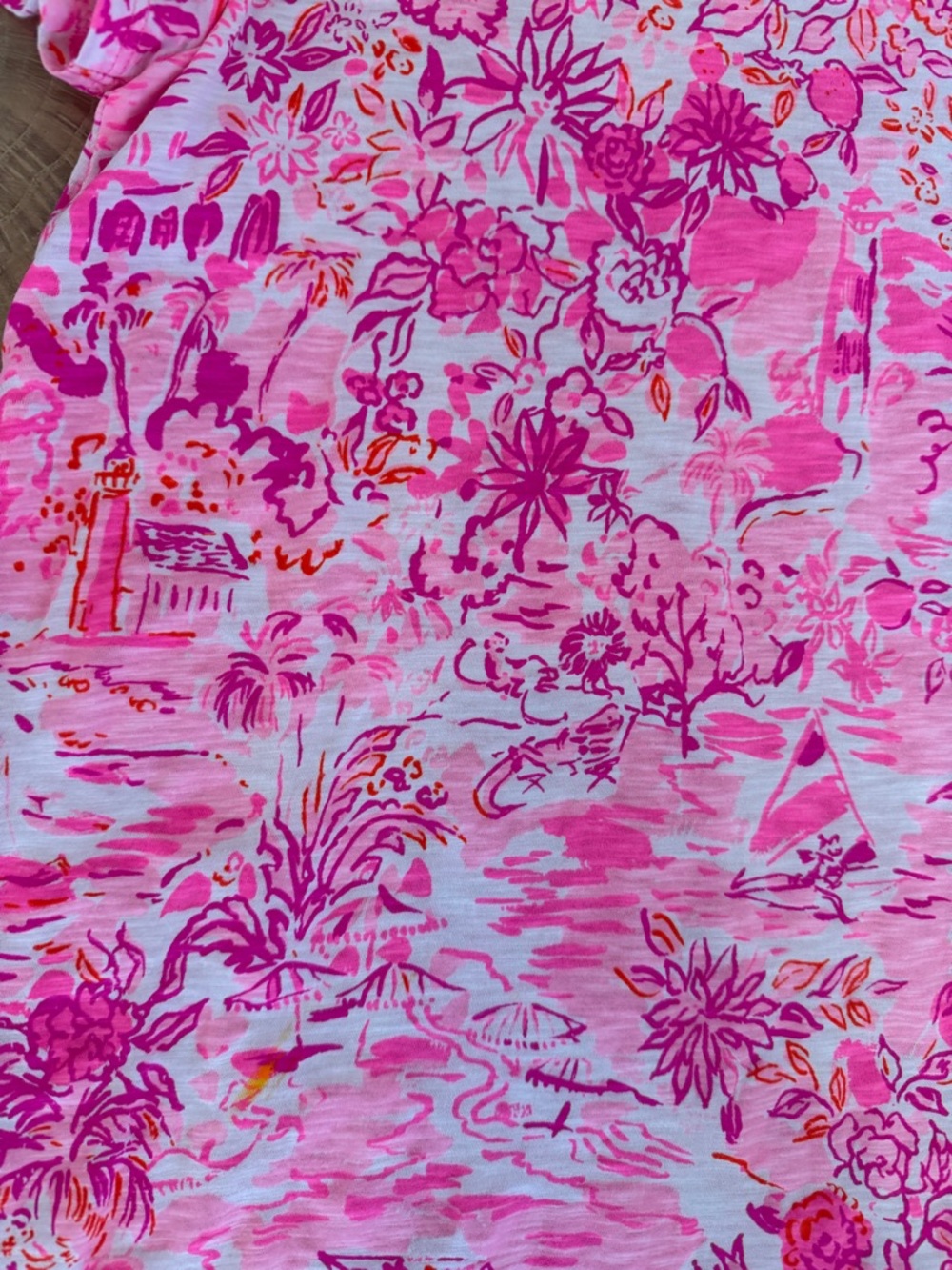 NWOT Lilly Pulitzer Etta Round Neck Pink Patterned Short Sleeve Women's T size S - Picture 7 of 12